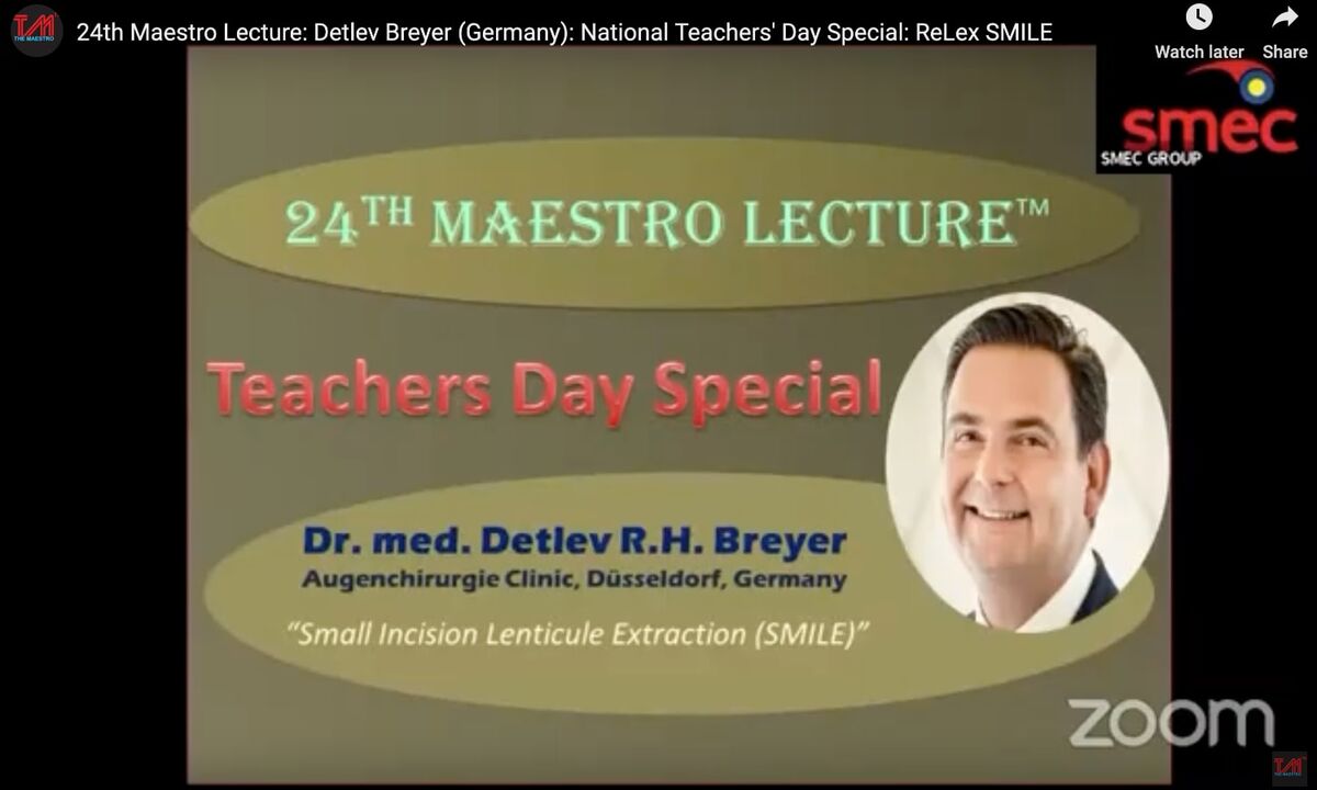 Onlinekurs zum Thema SMILE (24th Maestro Lecture)