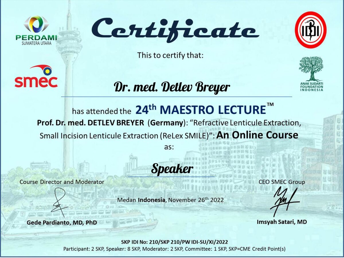 Onlinekurs zum Thema SMILE (24th Maestro Lecture)