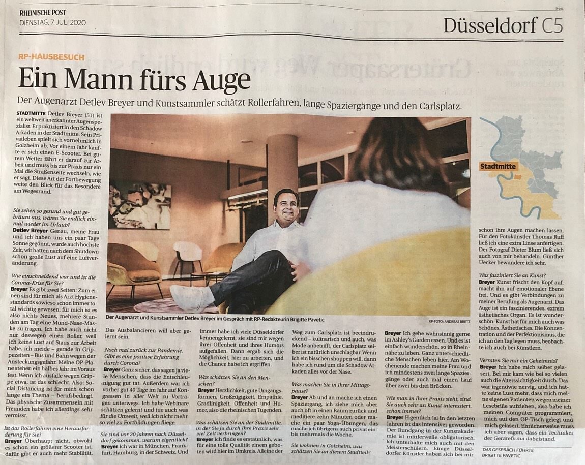 Foto des Artikels in der Rheinischen Post vom 7. Juli 2020