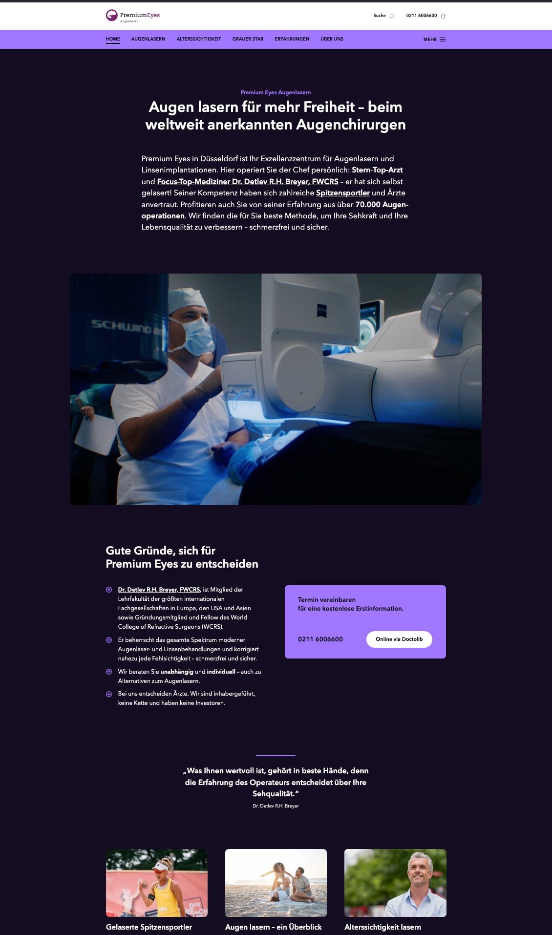Premium Eyes mit eigener neuer Website