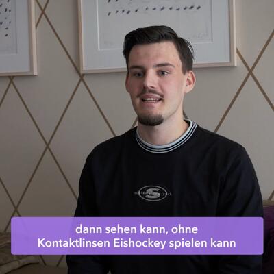 Eishockeyprofi Joel Hofmann kurz vor seiner SMILE-pro-Operation