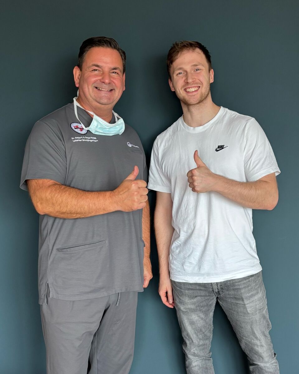 Und hier mit Olympiatischtennisspieler Benedikt Duda.